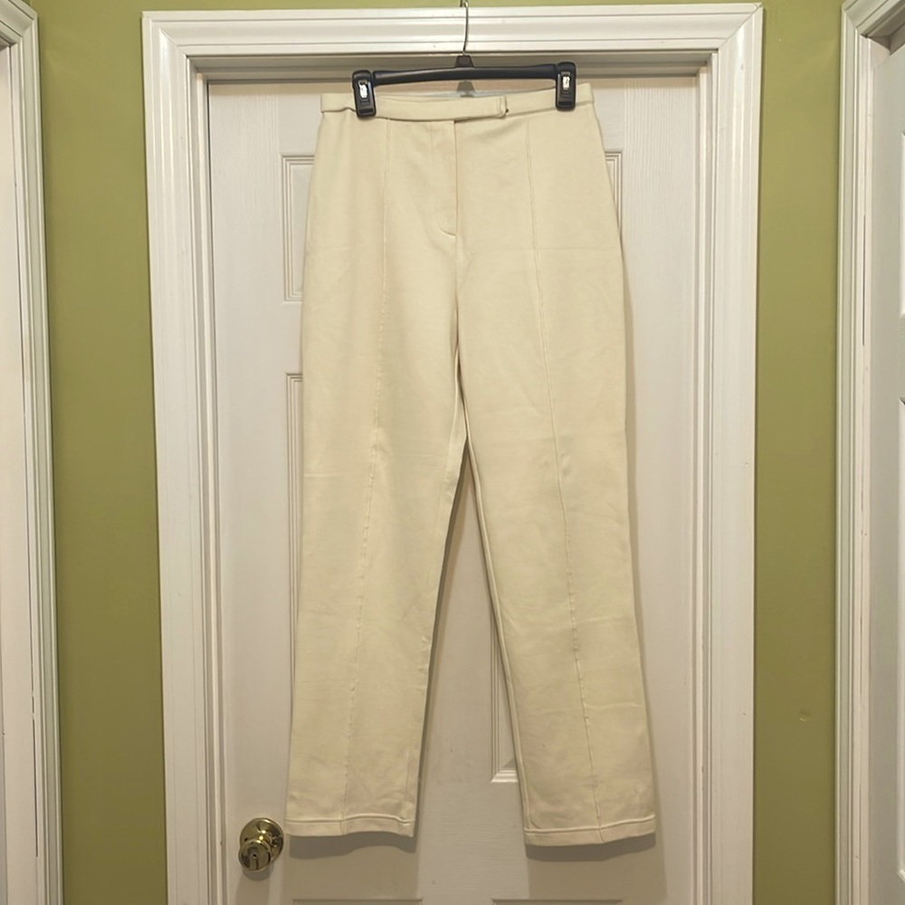 NWT Liz Claiborne - ivory knit pants - sewn front seams - size 10